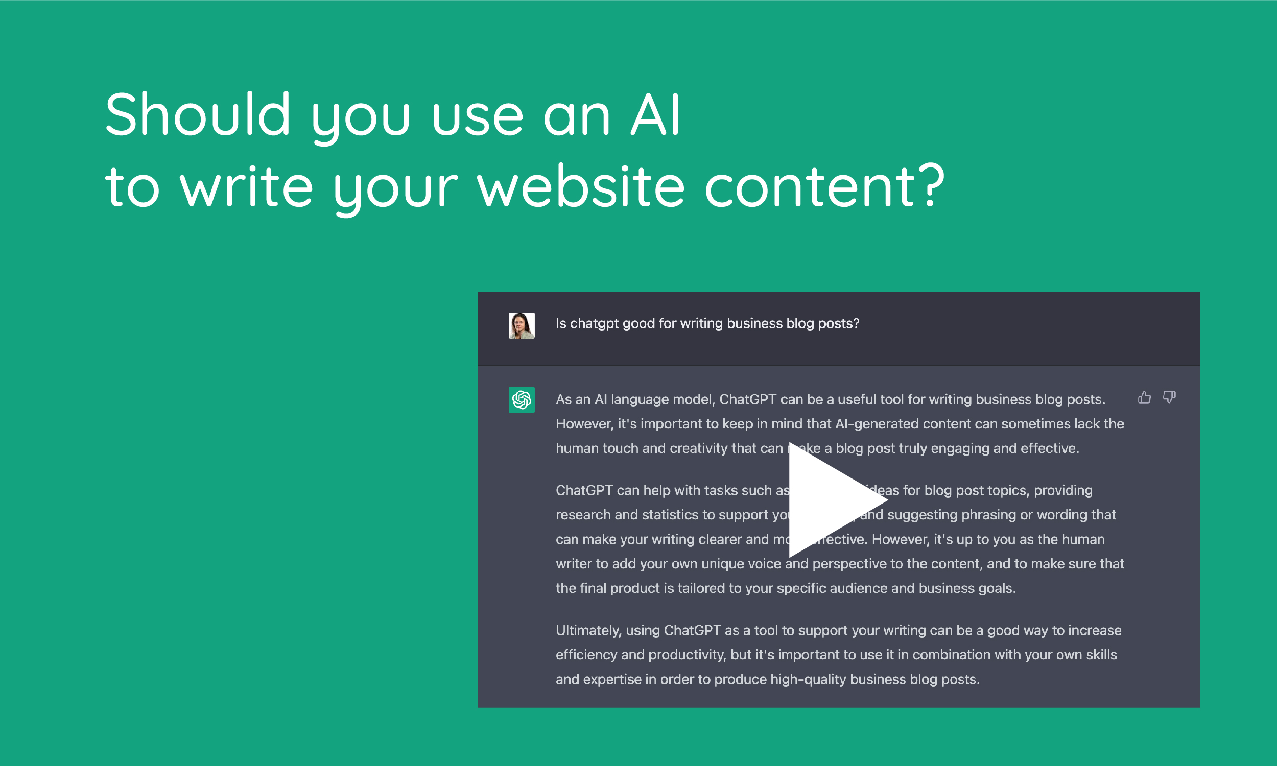 Read more about the article ChatGPT and website content writing